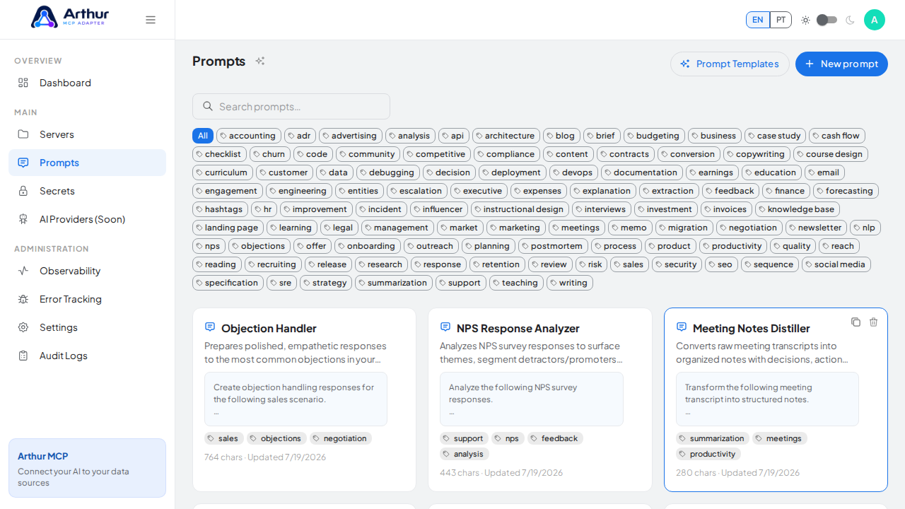 Create the Objection Handler prompt in the shared library