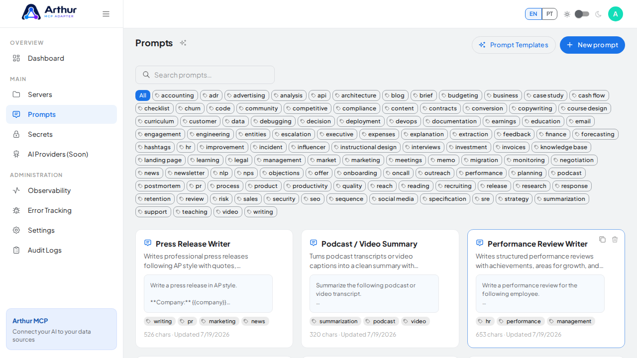 Create the Press Release Writer prompt in the shared library
