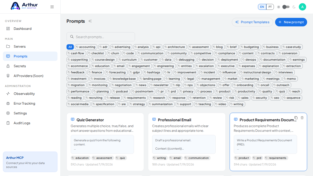 Create the Quiz Generator prompt in the shared library