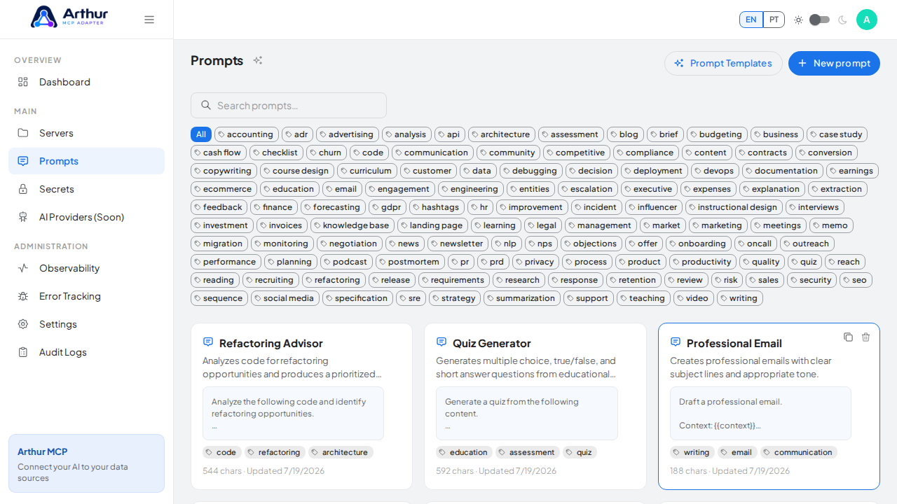 Create the Refactoring Advisor prompt in the shared library