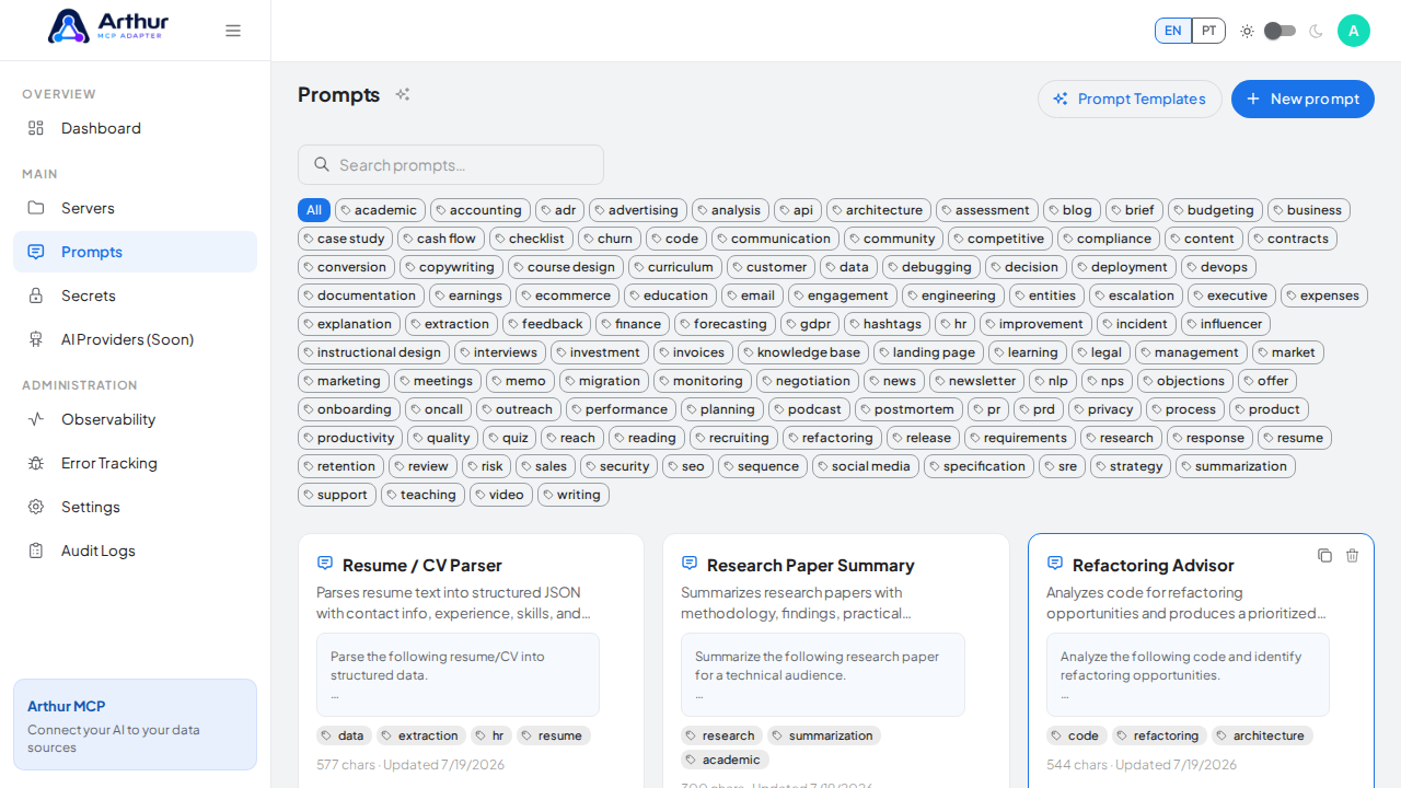 Create the Resume / CV Parser prompt in the shared library
