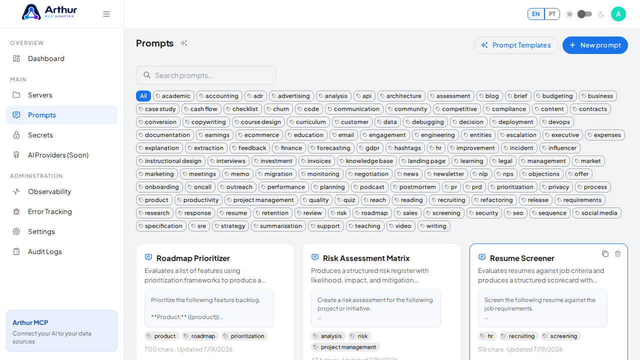 Create the Roadmap Prioritizer prompt in the shared library