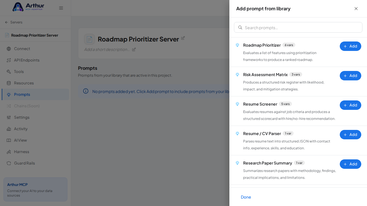 Open the prompt-library picker