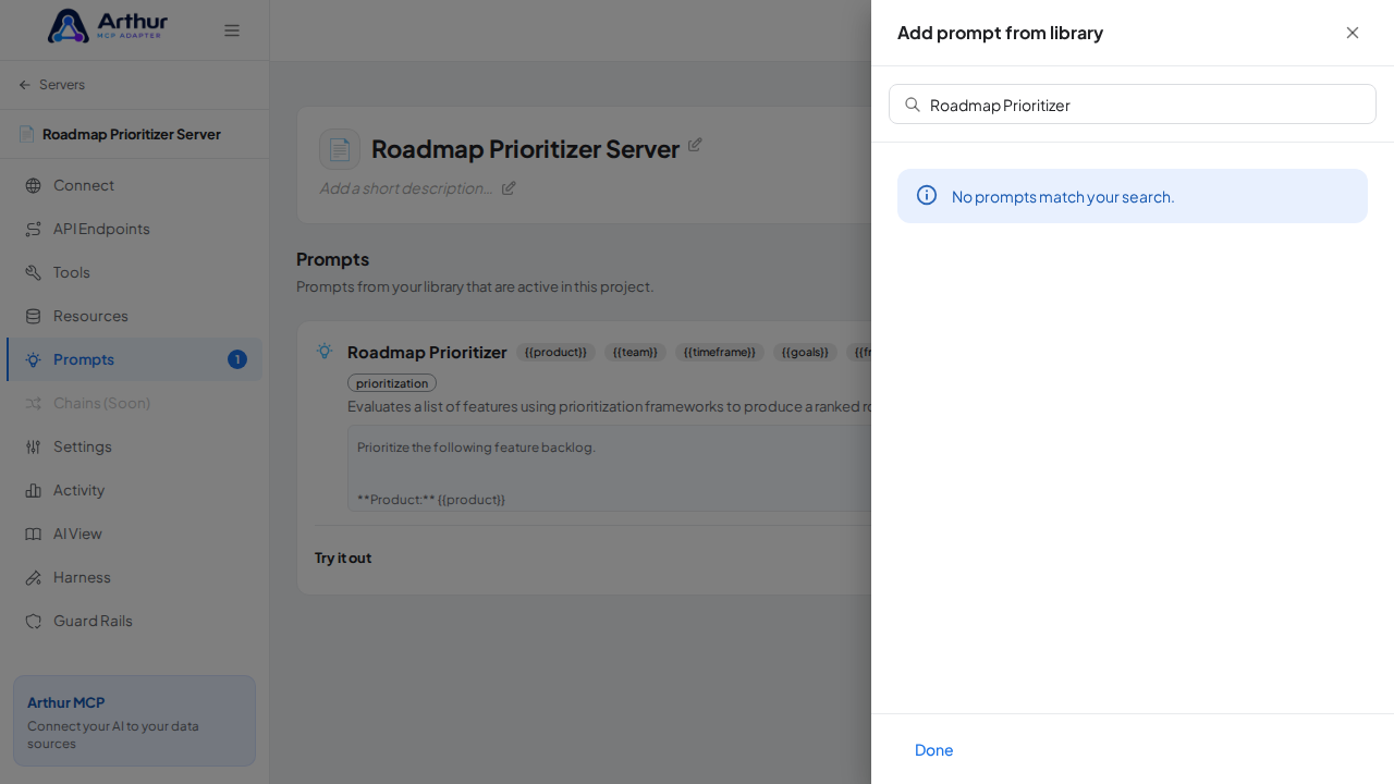Link the Roadmap Prioritizer prompt to the server