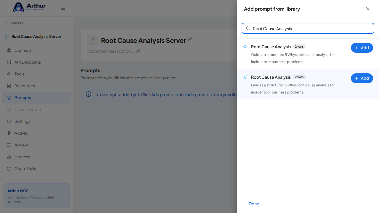 Search the library for the Root Cause Analysis prompt