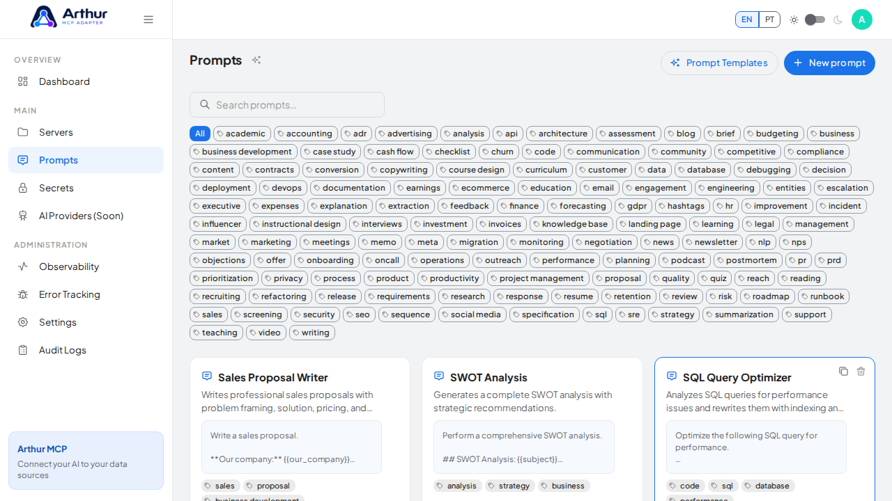 Create the Sales Proposal Writer prompt in the shared library