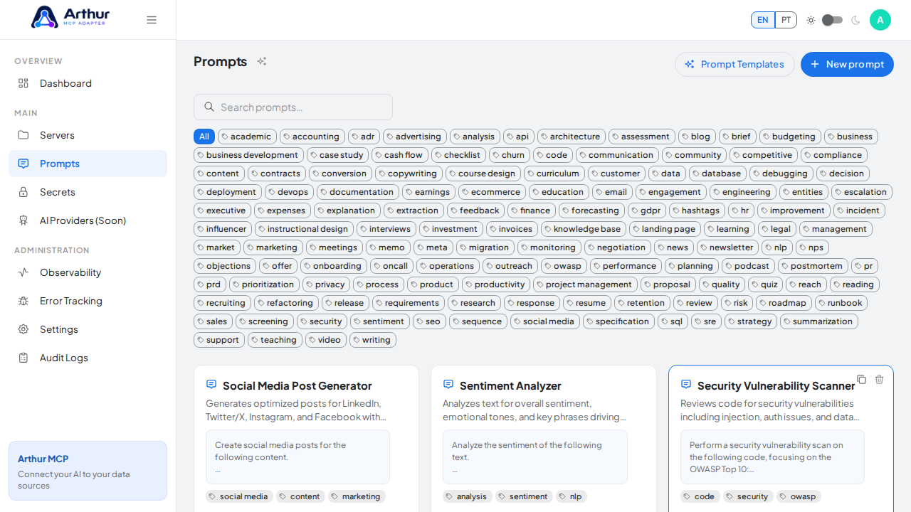 Create the Social Media Post Generator prompt in the shared library