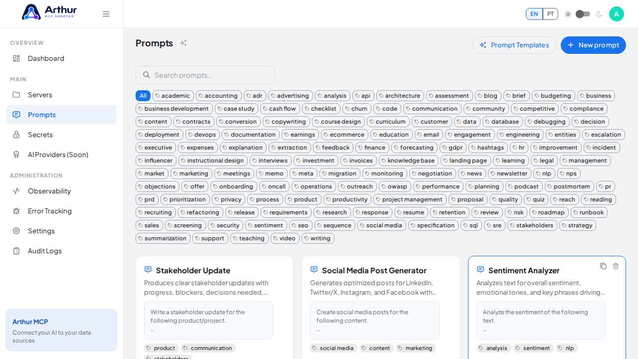 Create the Stakeholder Update prompt in the shared library