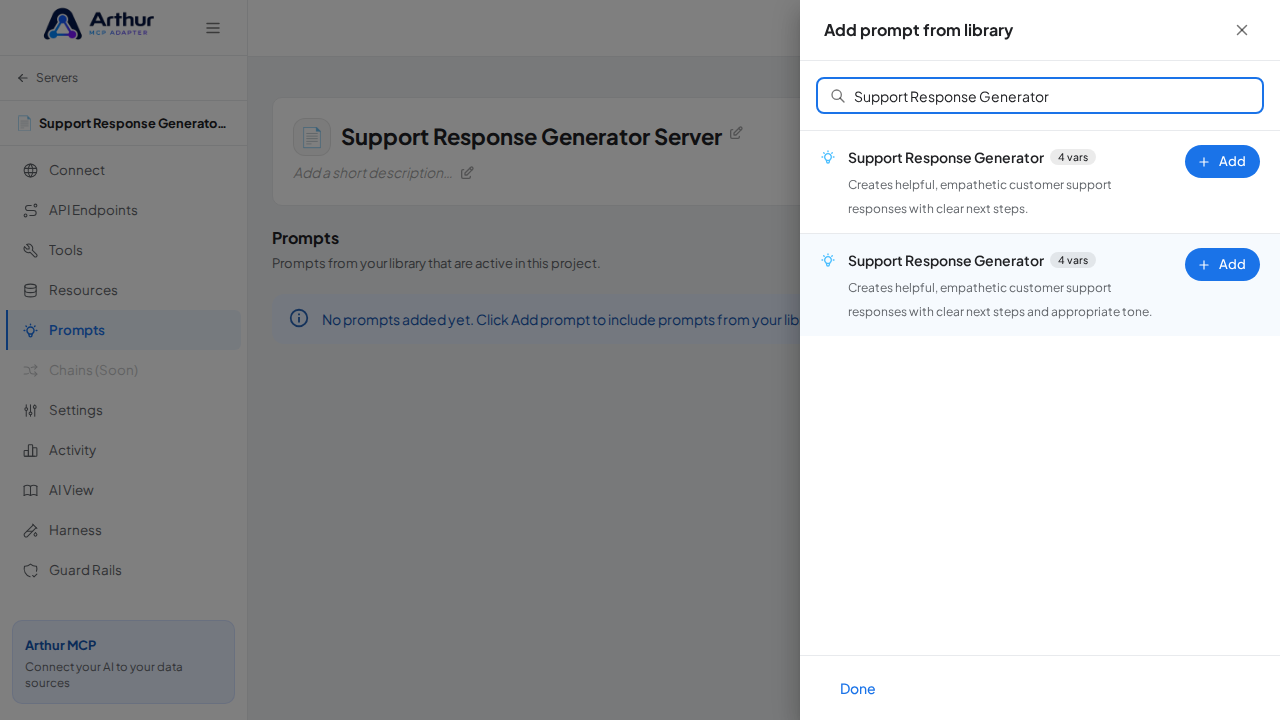 Search the library for the Support Response Generator prompt