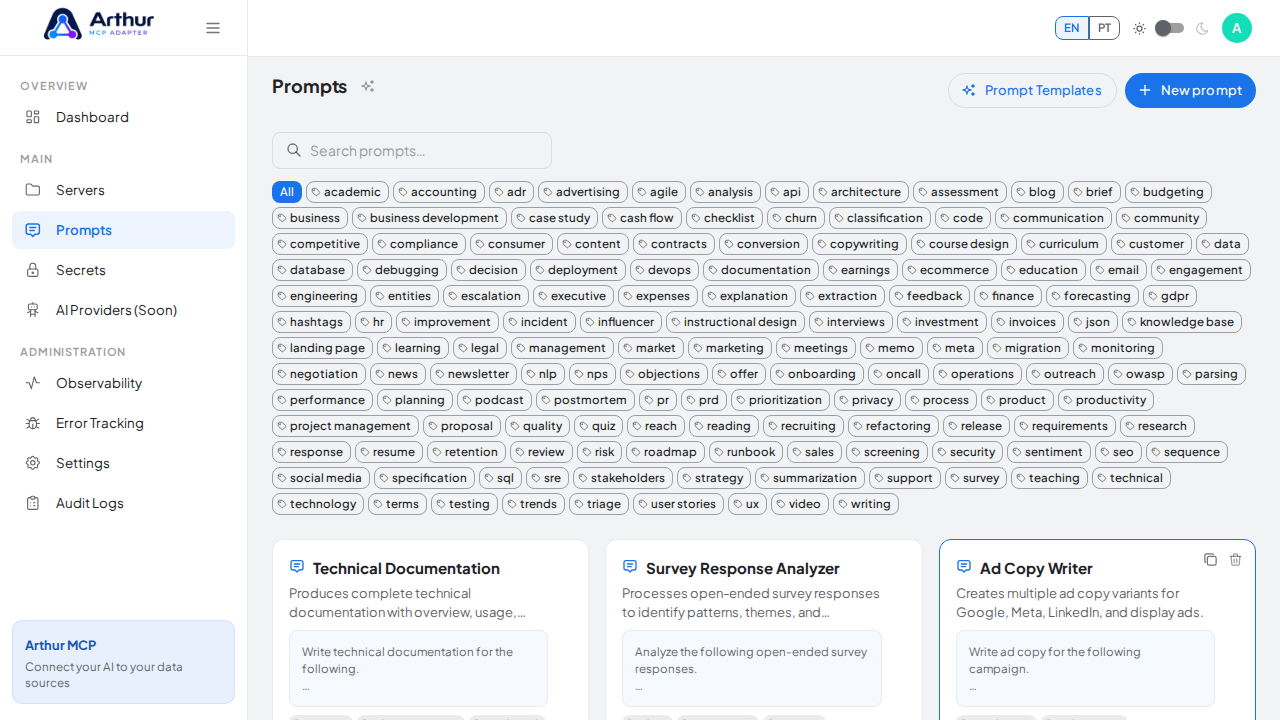 Create the Technical Documentation prompt in the shared library