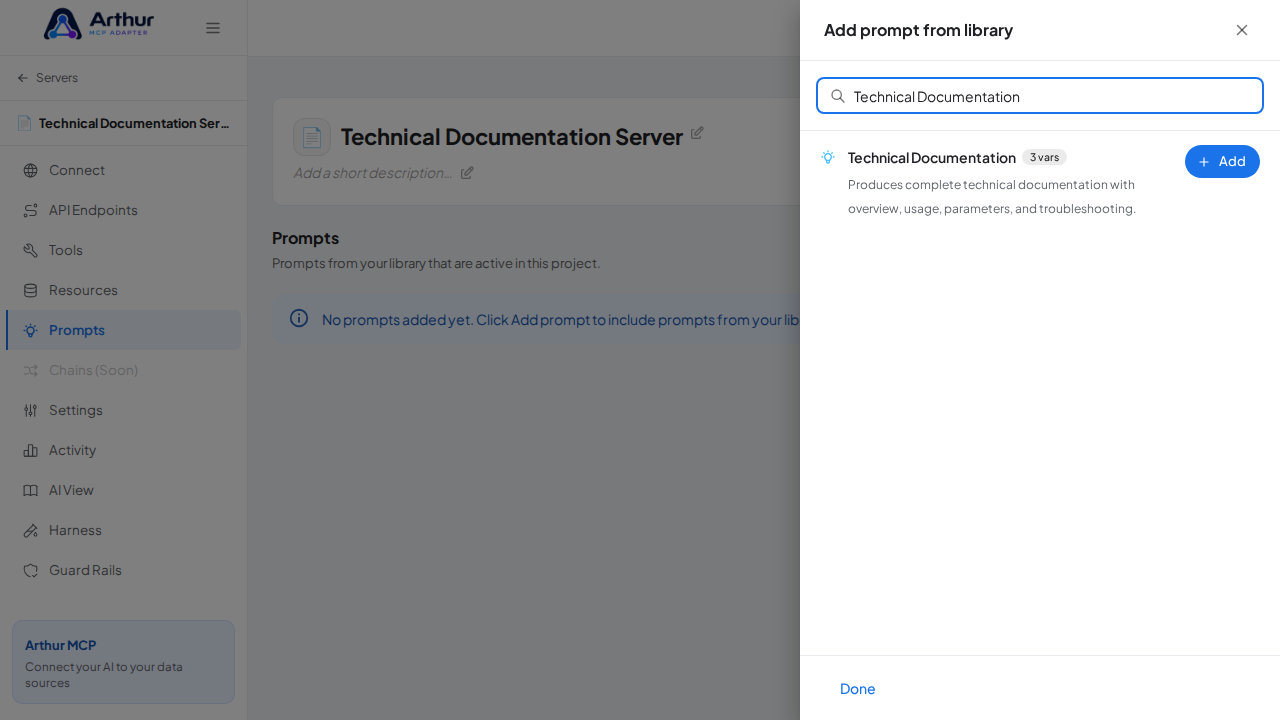 Search the library for the Technical Documentation prompt