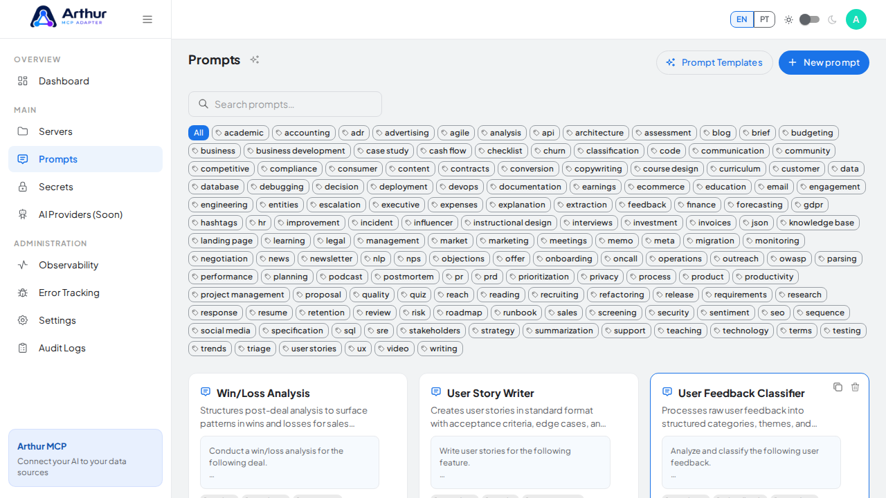 Create the Win/Loss Analysis prompt in the shared library