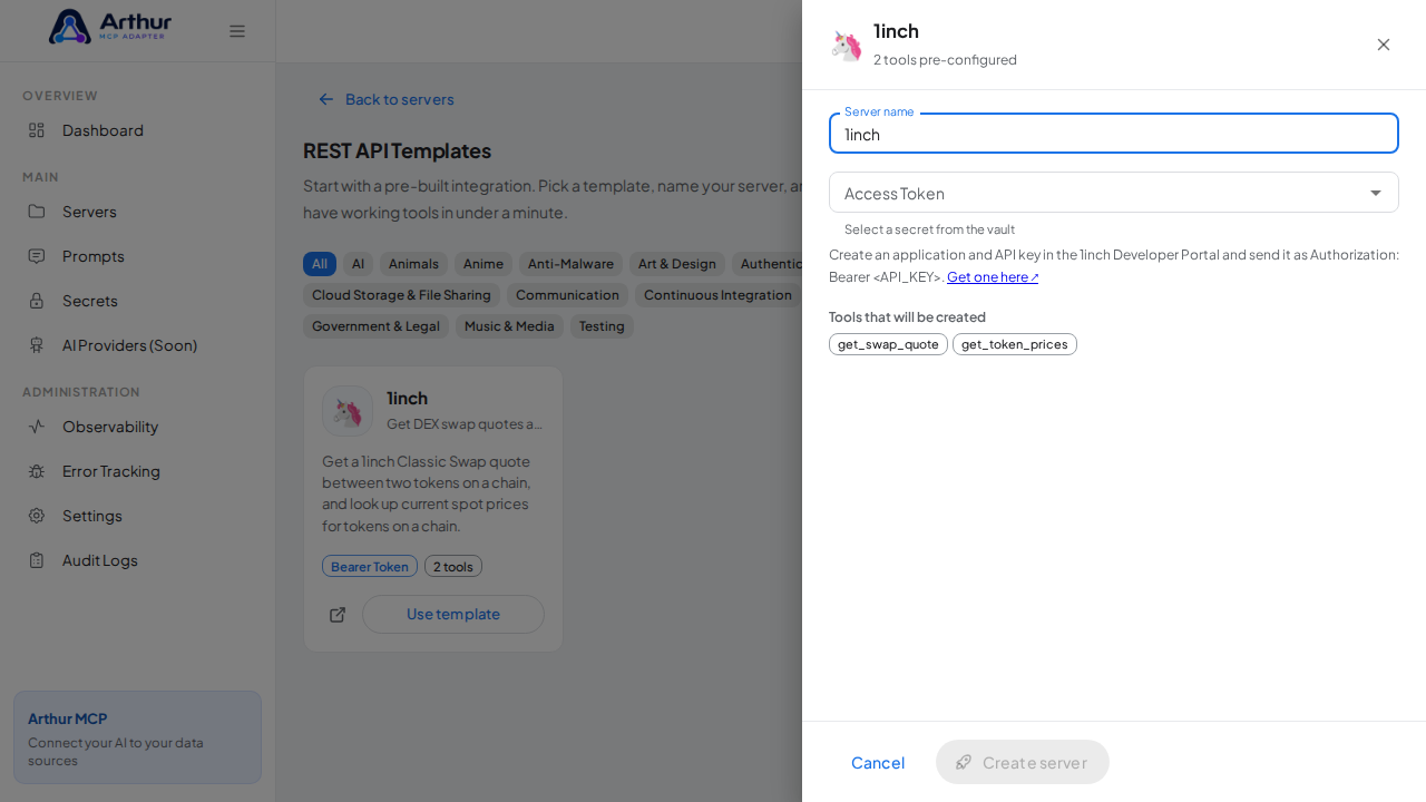 Open the 1inch template with its preconfigured tools
