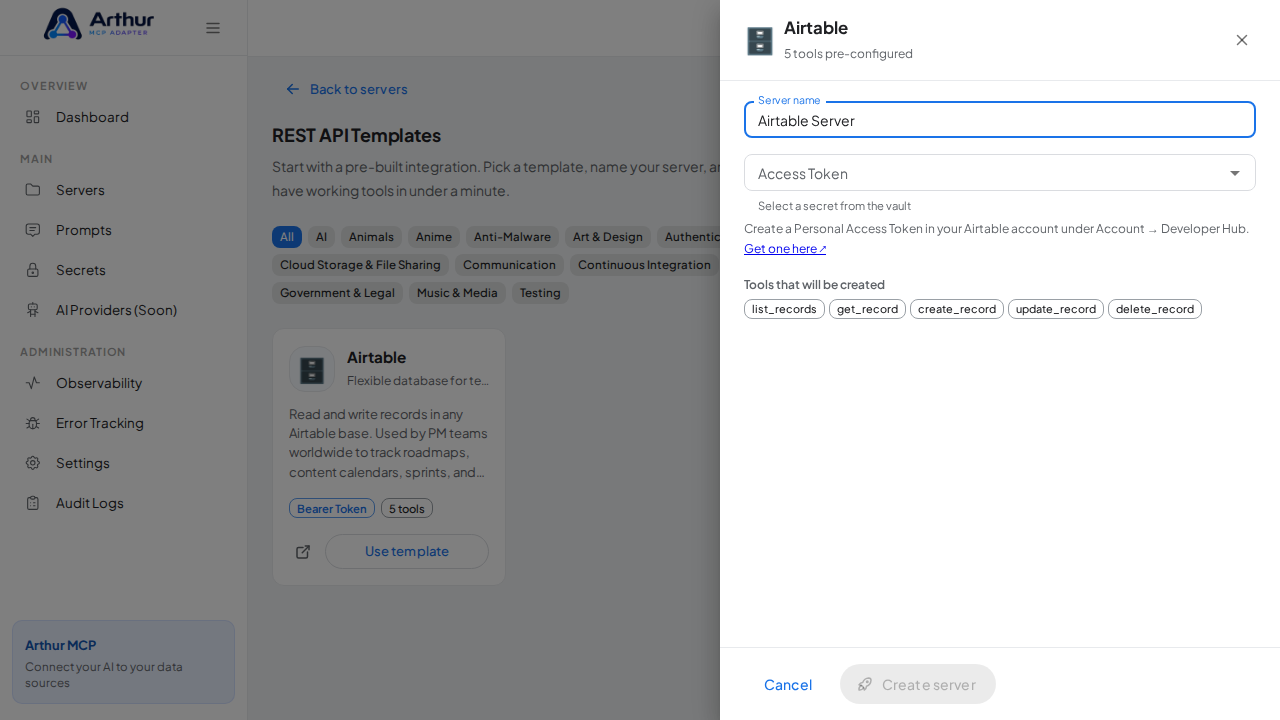 Name the server after the integration it provides