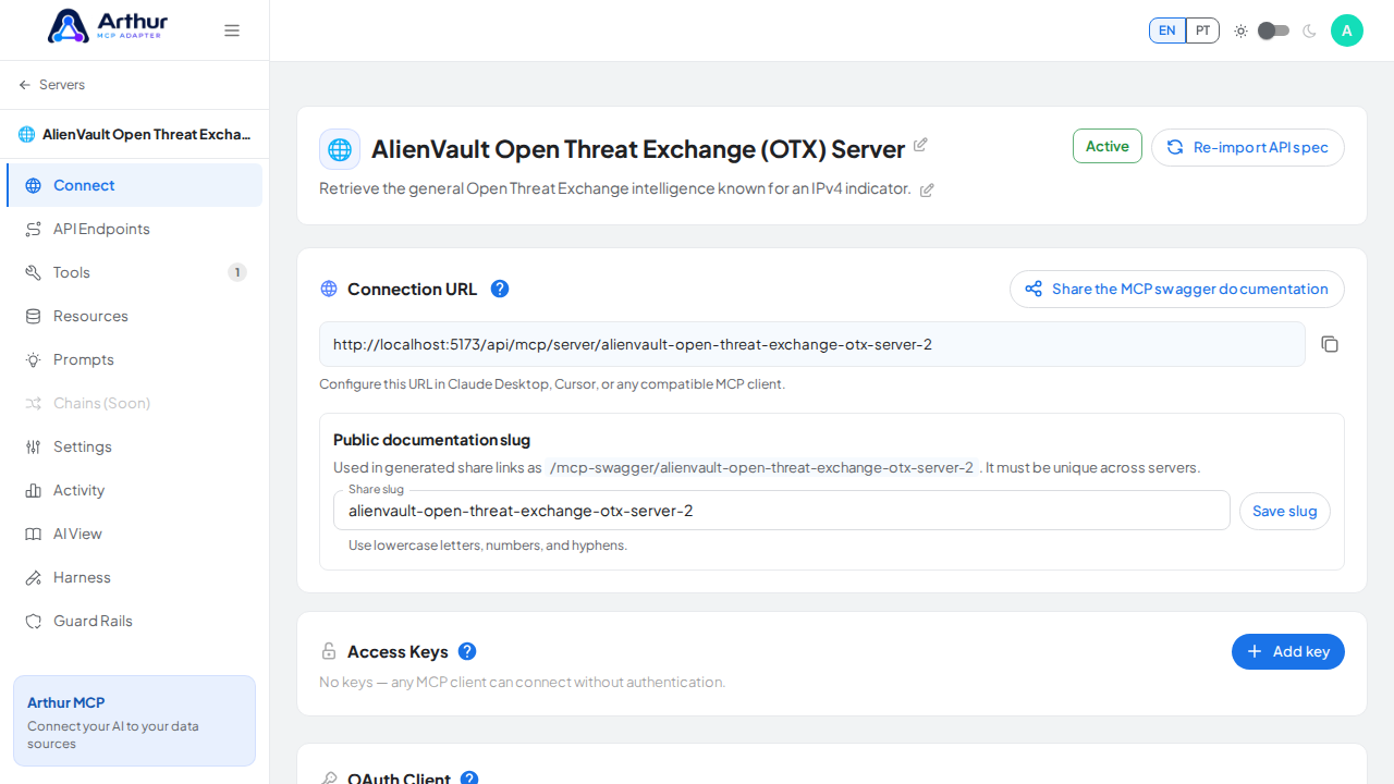 Create the AlienVault Open Threat Exchange (OTX) server with its preconfigured tools