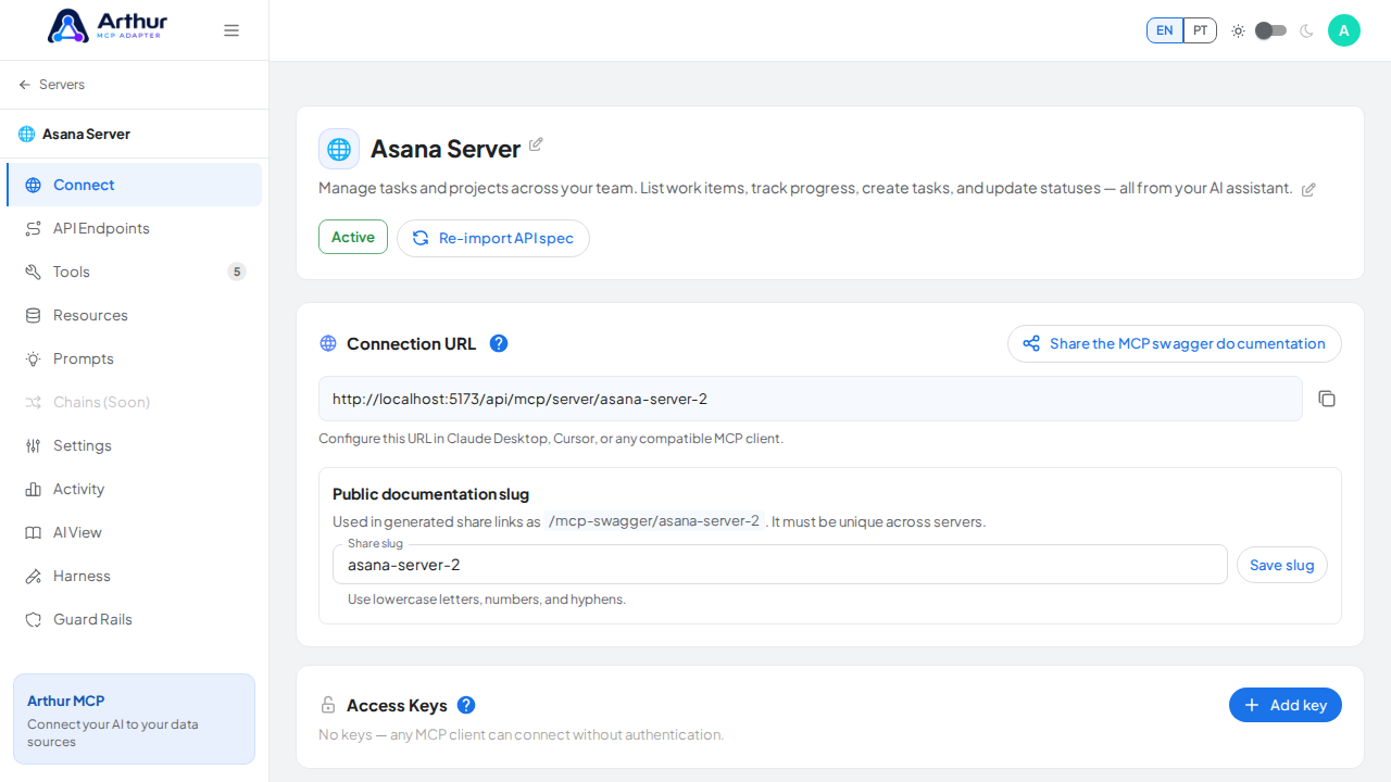 Create the Asana server with its preconfigured tools