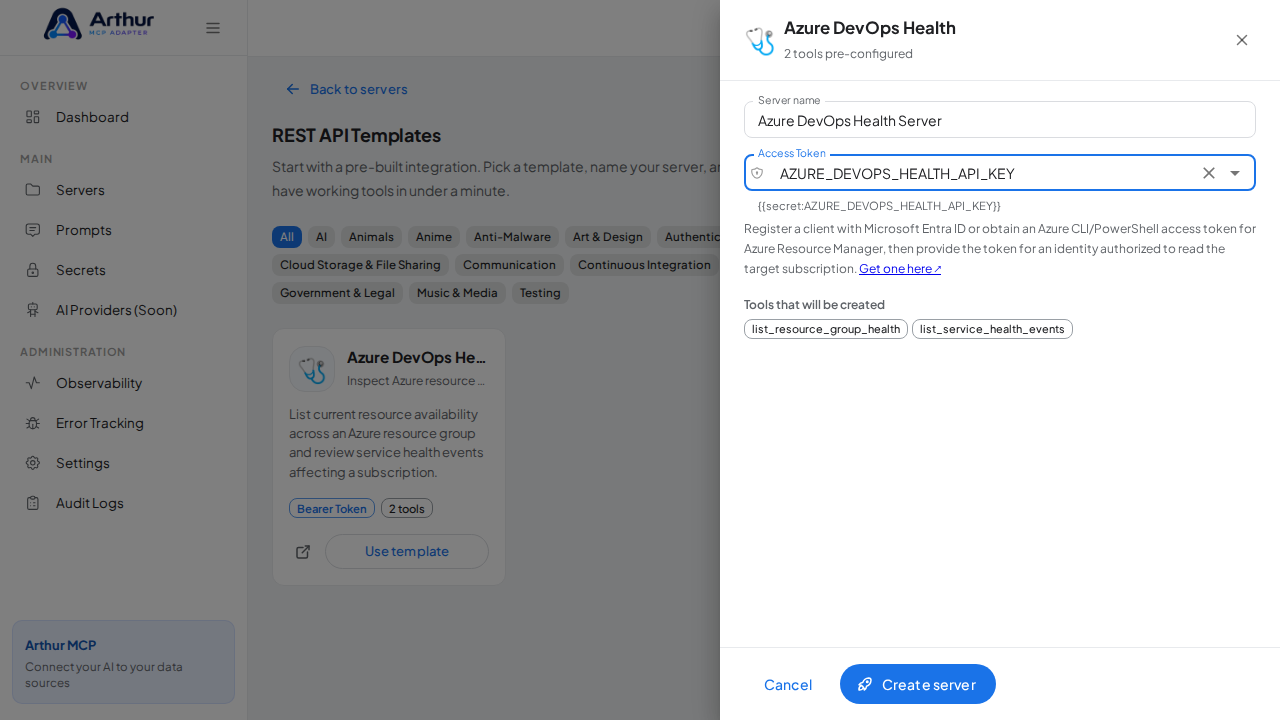 Select the stored credential