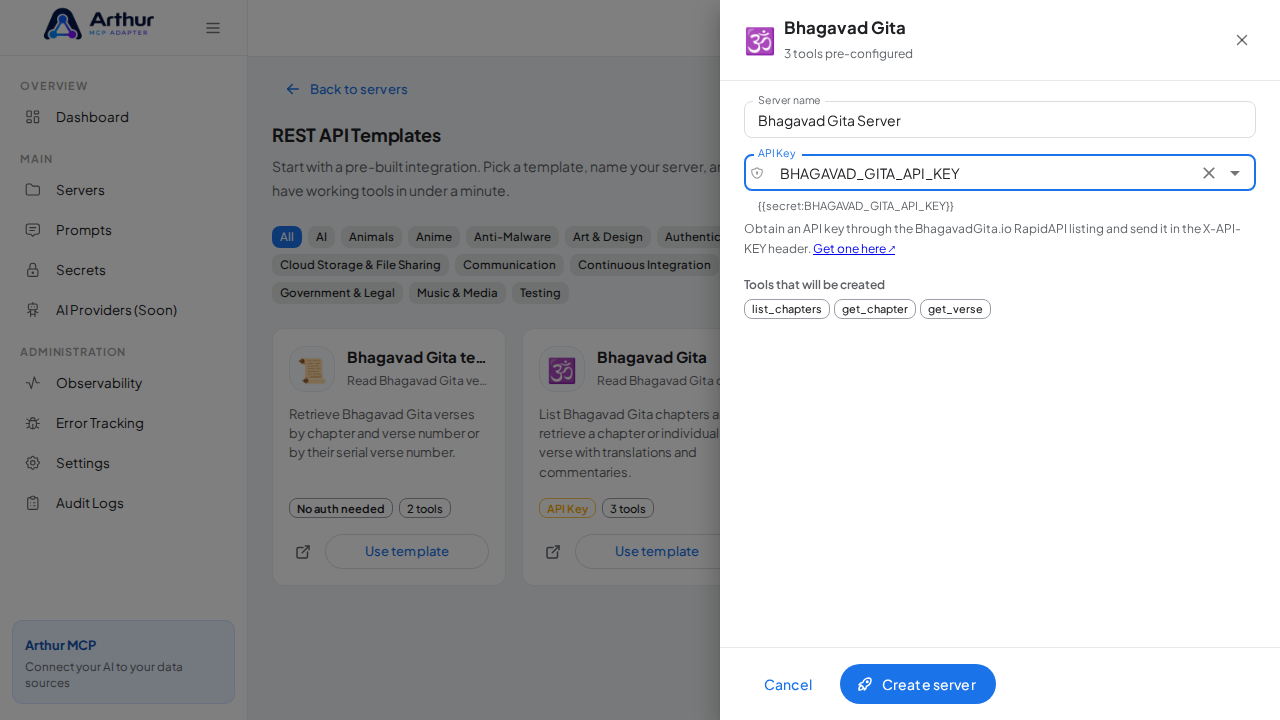 Select the stored credential