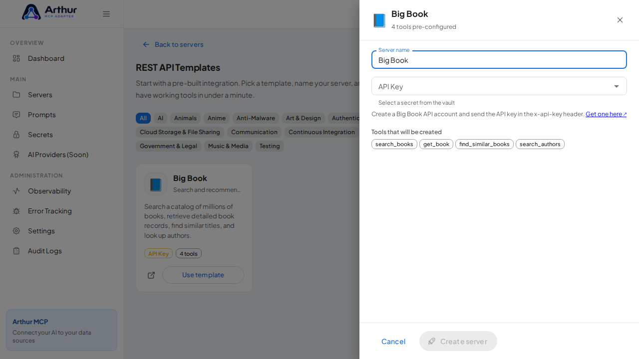 Open the Big Book template with its preconfigured tools