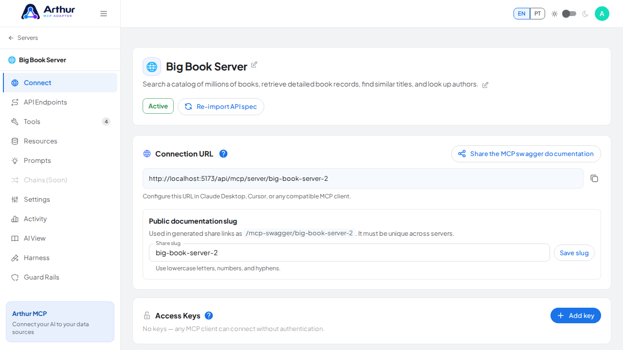 Create the Big Book server with its preconfigured tools