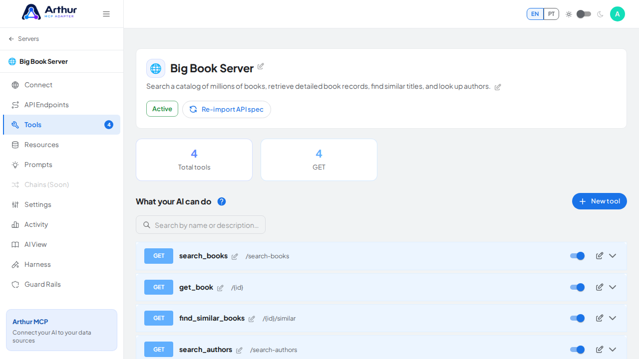 Review the tools generated from the Big Book template