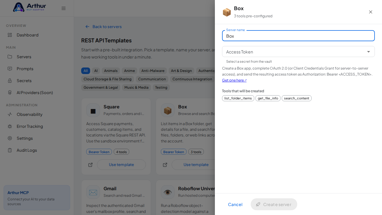 Open the Box template with its preconfigured tools