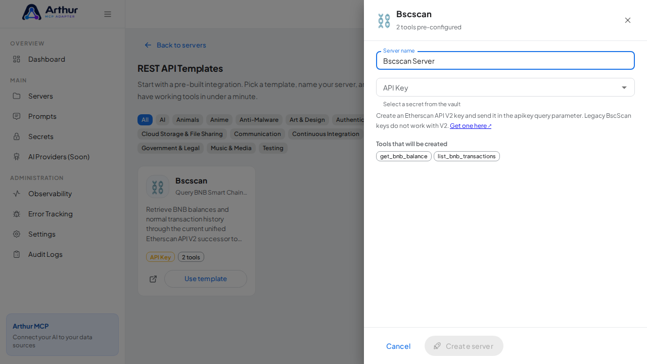 Name the server after the integration it provides