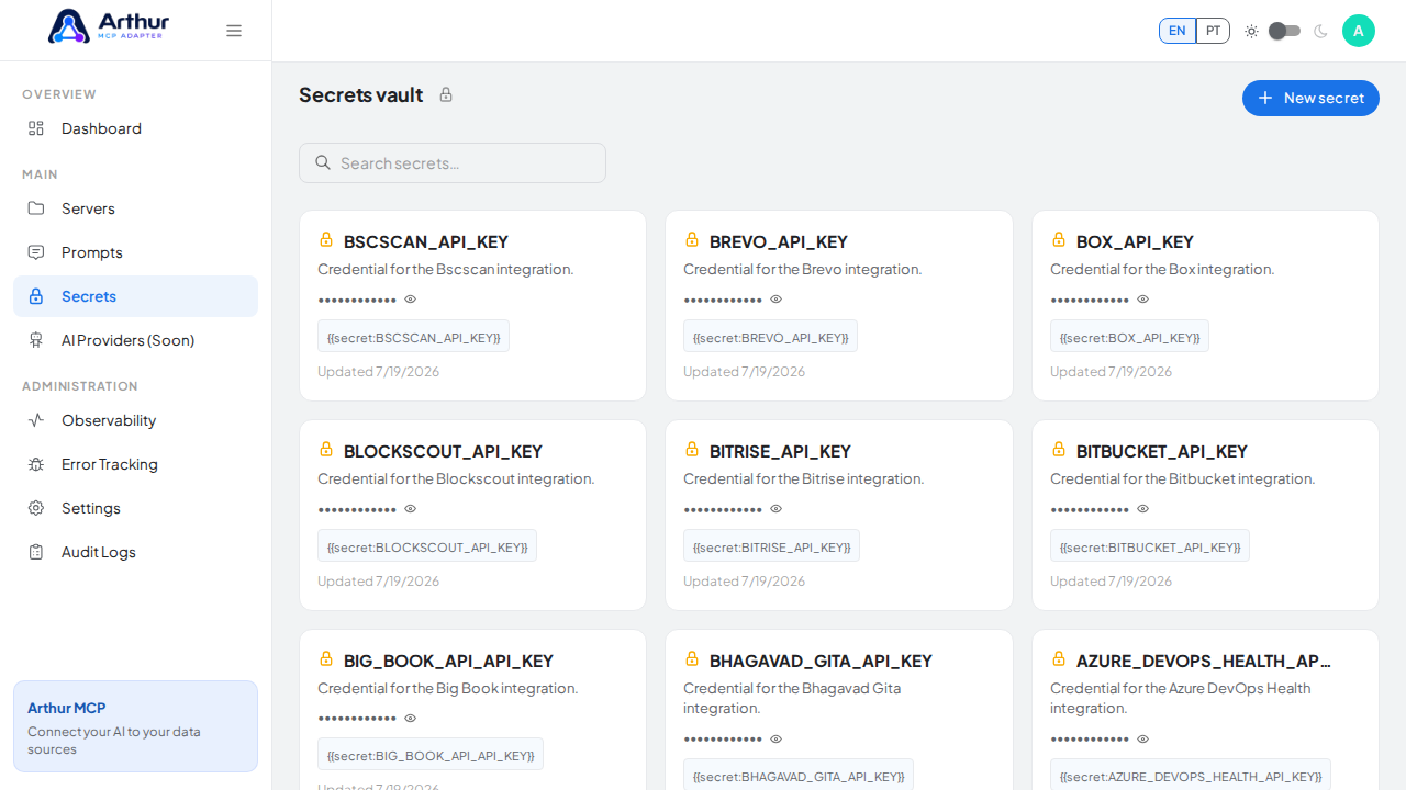 Open the Secrets vault to store the CAPEsandbox credential before using the template