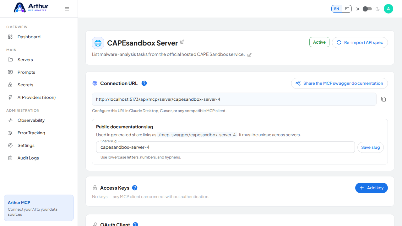 Create the CAPEsandbox server with its preconfigured tools