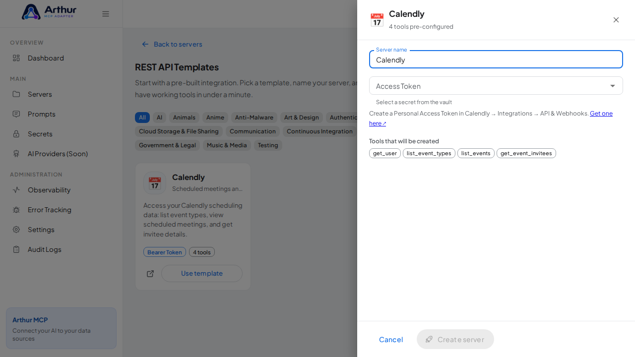 Open the Calendly template with its preconfigured tools