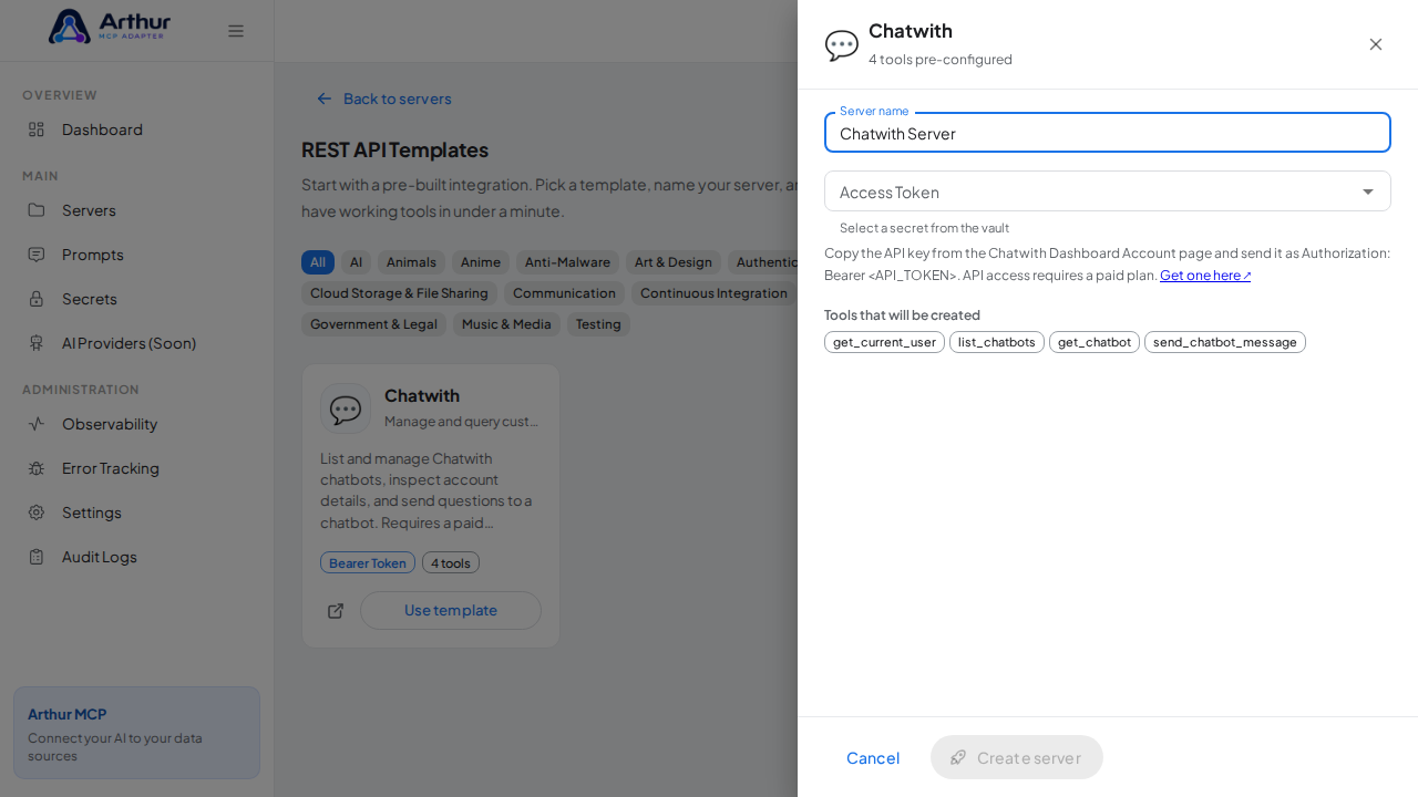 Name the server after the integration it provides