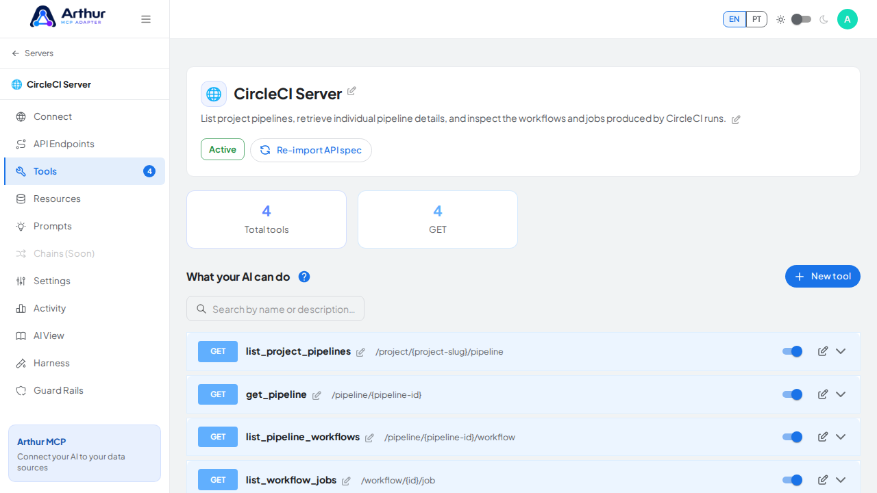 Review the tools generated from the CircleCI template