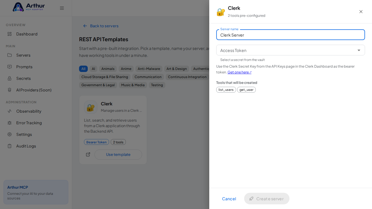 Name the server after the integration it provides