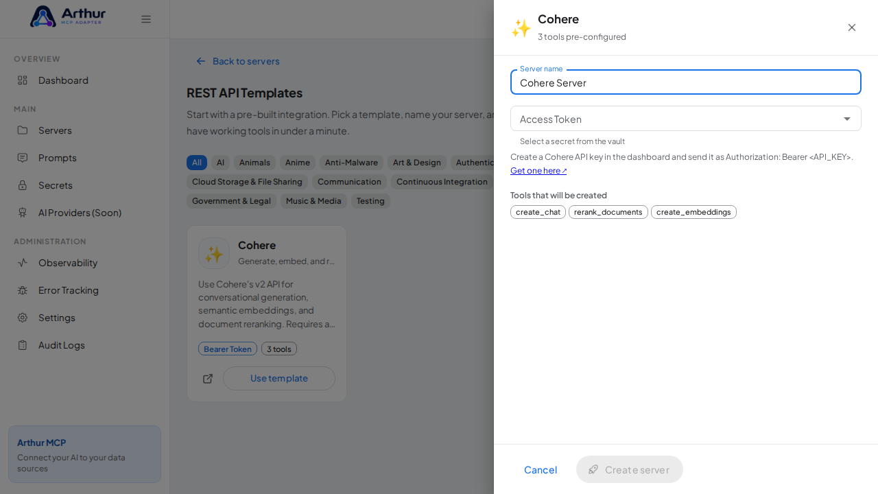 Name the server after the integration it provides
