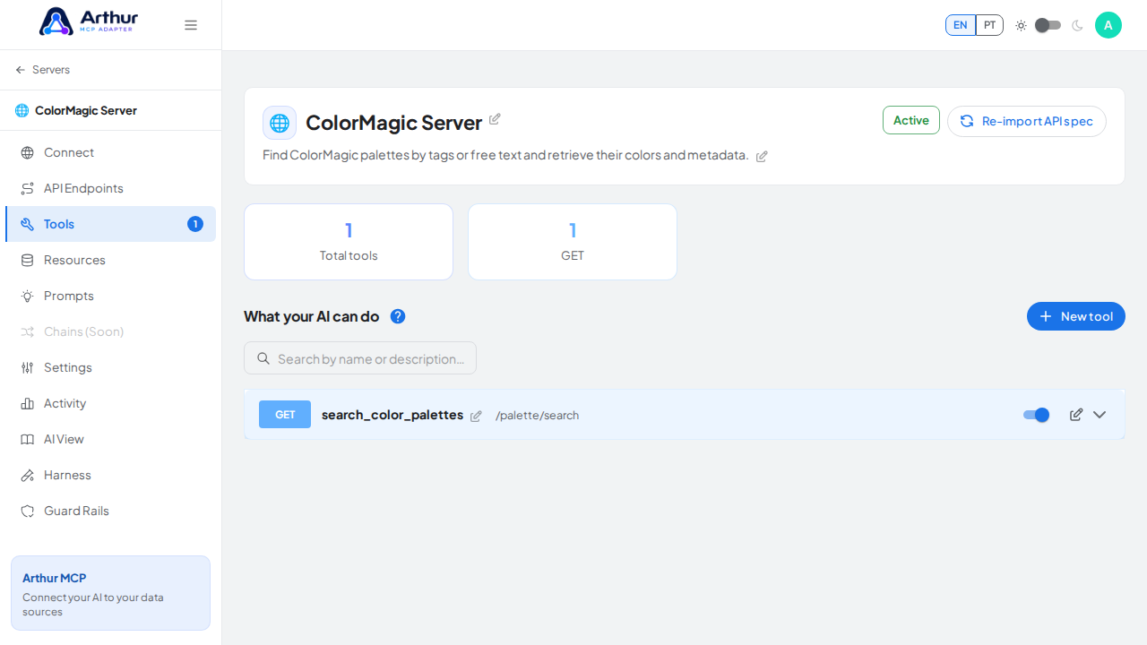 Review the tools generated from the ColorMagic template