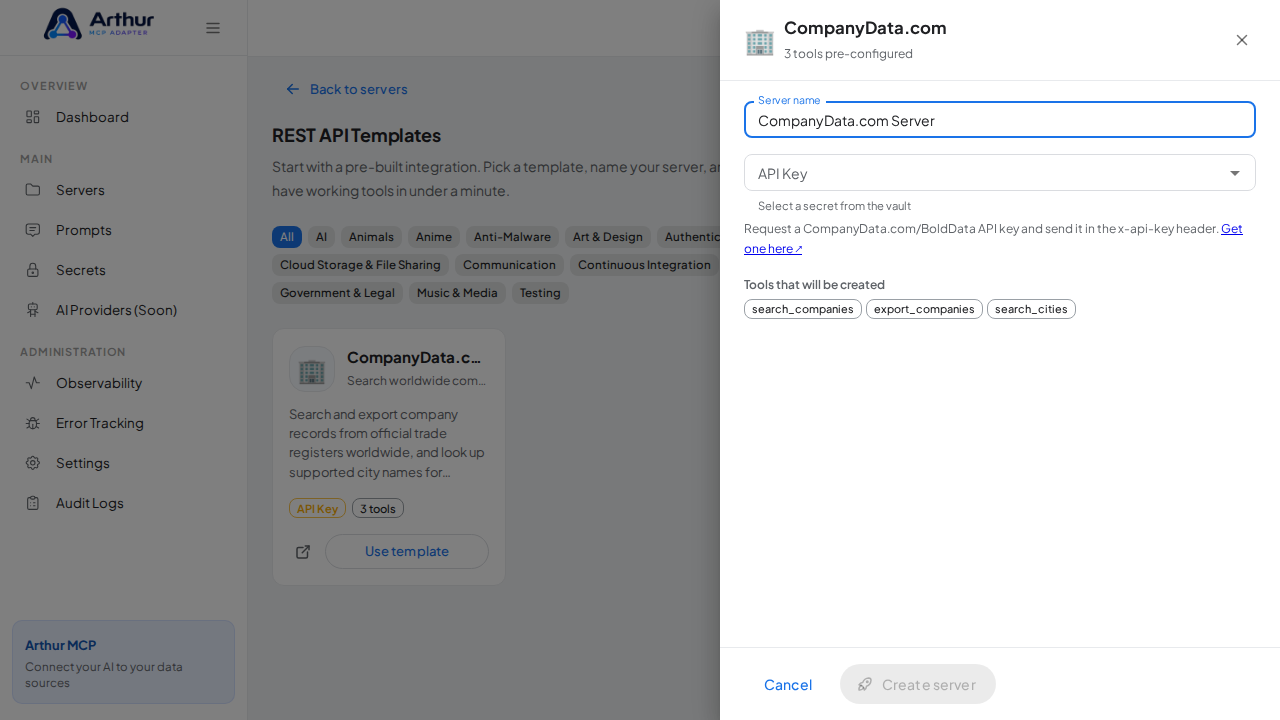 Name the server after the integration it provides