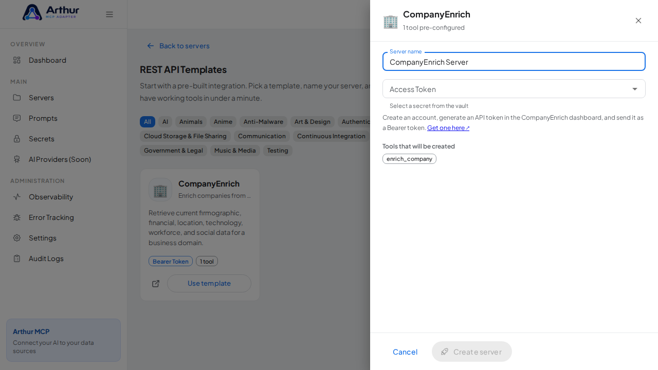 Name the server after the integration it provides