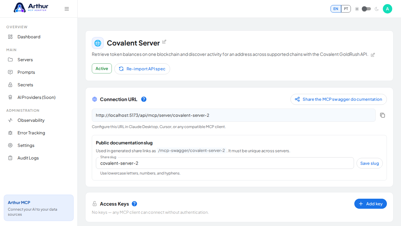 Create the Covalent server with its preconfigured tools