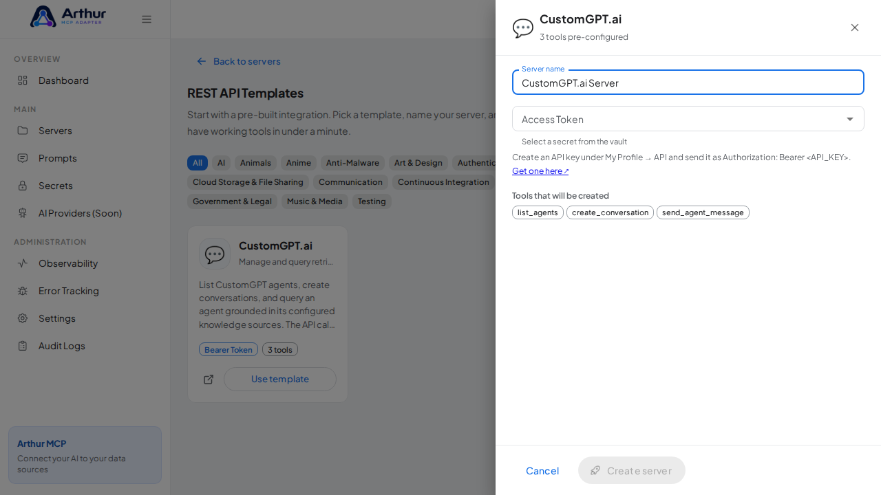 Name the server after the integration it provides