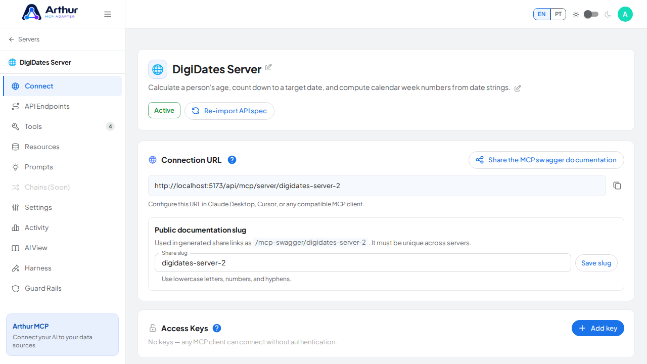 Create the DigiDates server with its preconfigured tools