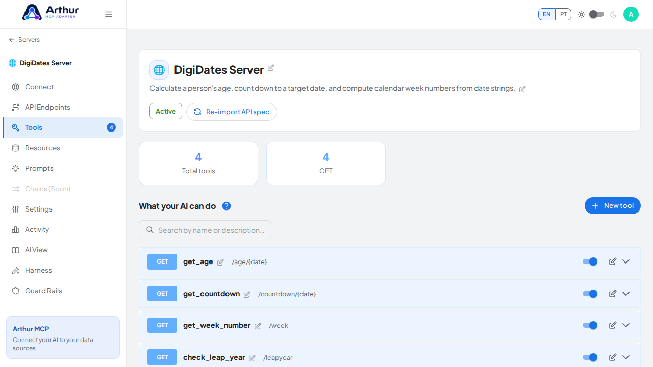 Review the tools generated from the DigiDates template