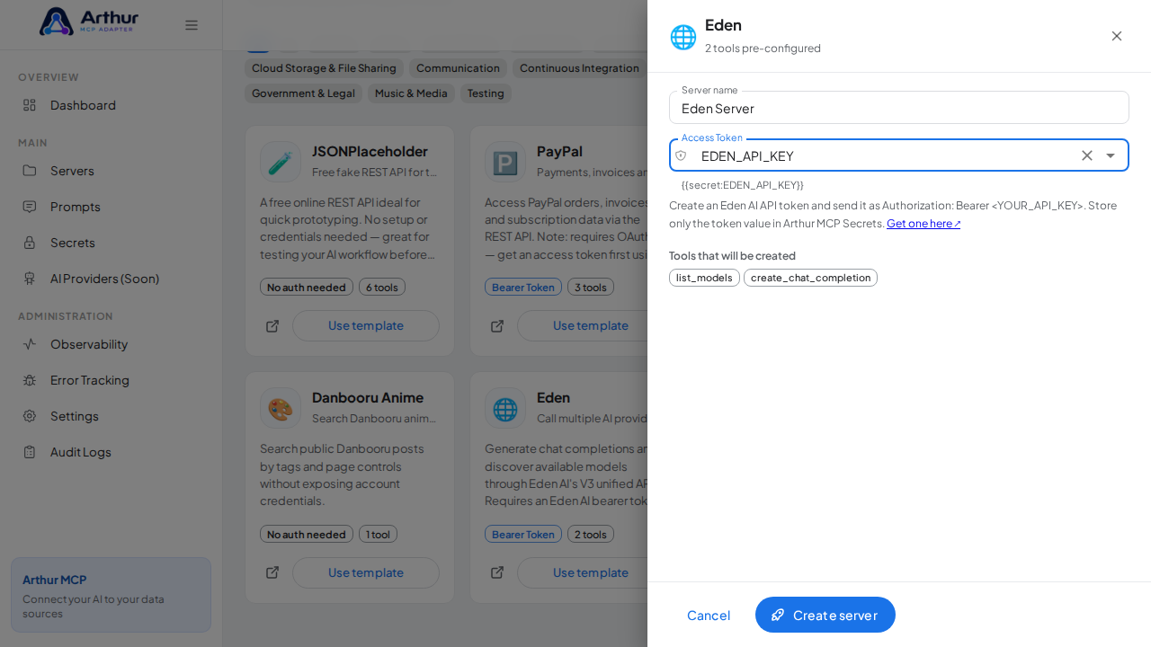 Select the stored credential