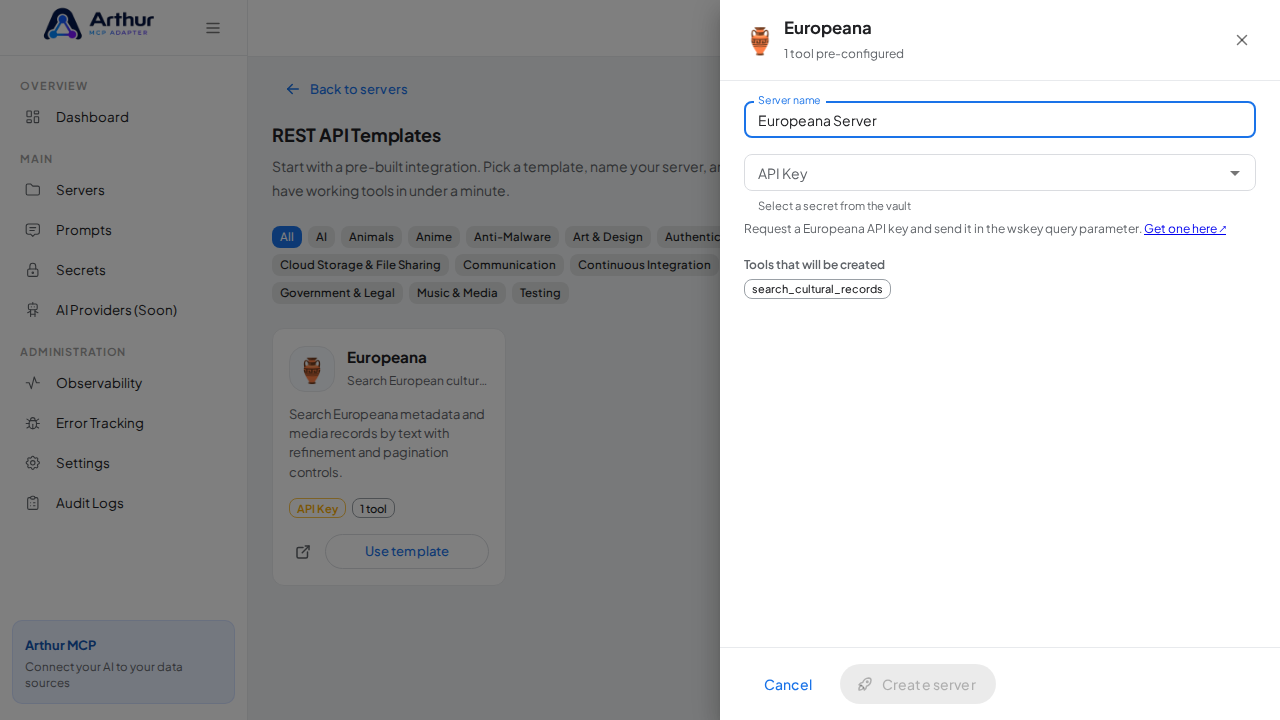 Name the server after the integration it provides