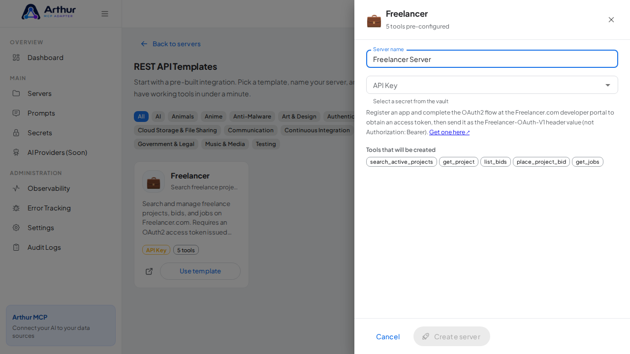 Name the server after the integration it provides
