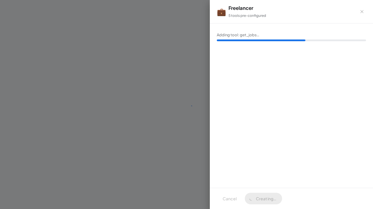 Create the Freelancer server with its preconfigured tools