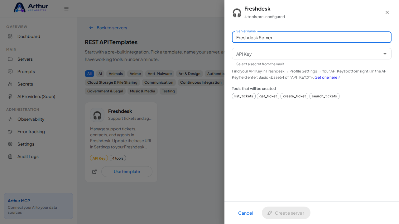 Name the server after the integration it provides