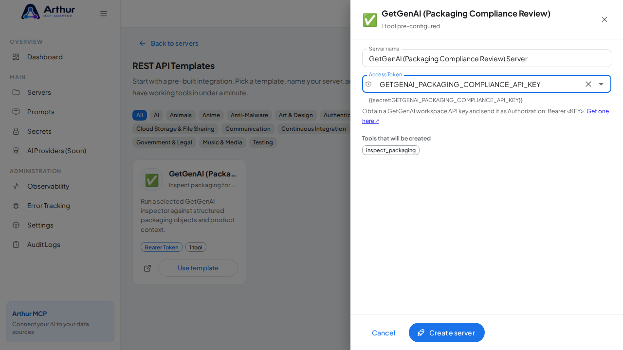 Select the stored credential