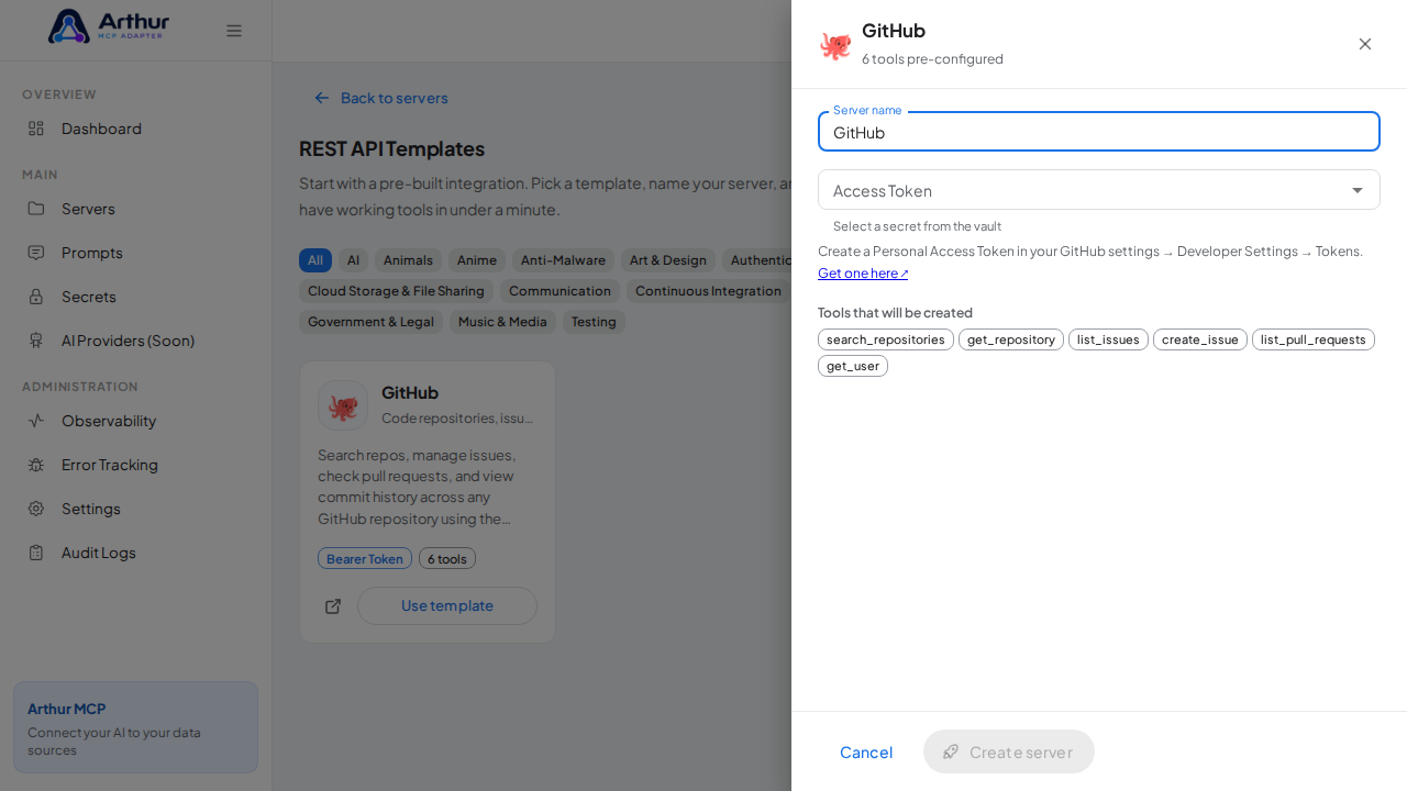 Open the GitHub template with its preconfigured tools