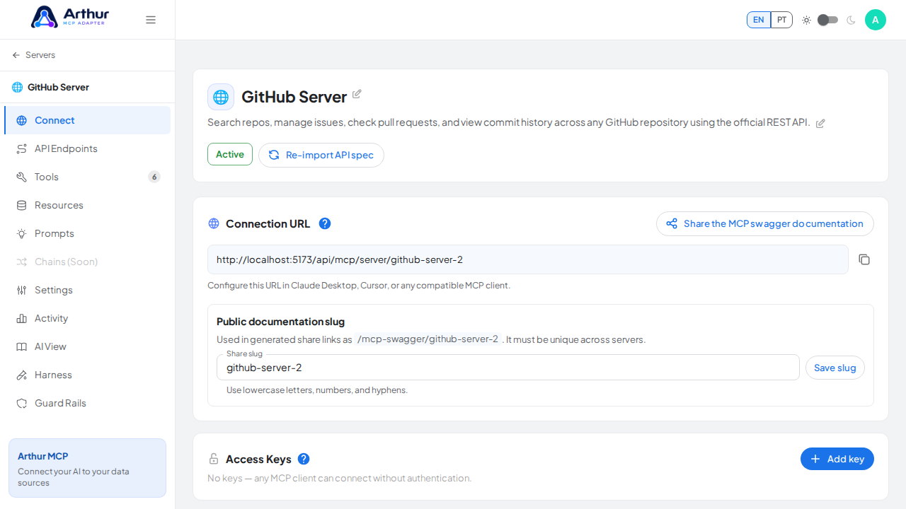 Create the GitHub server with its preconfigured tools