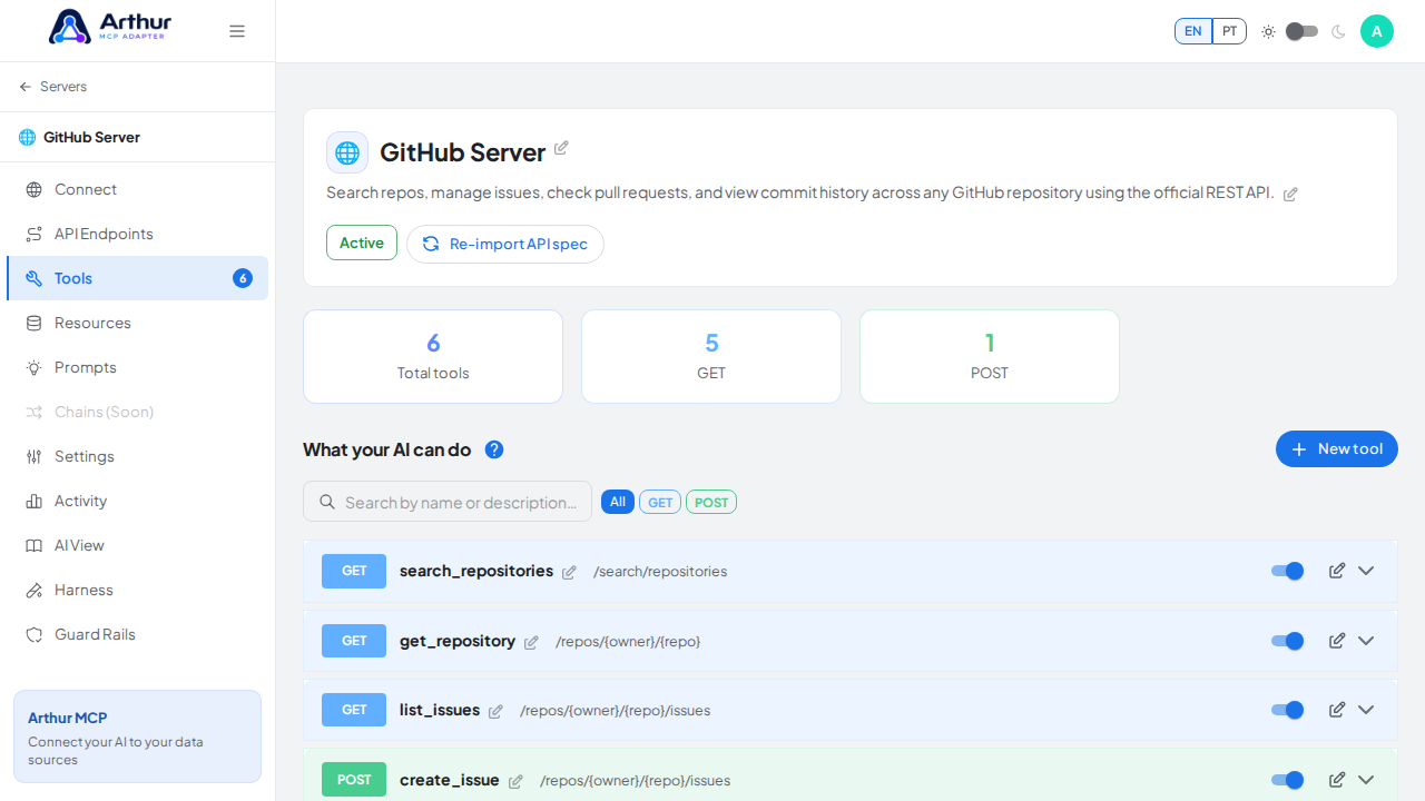 Review the tools generated from the GitHub template
